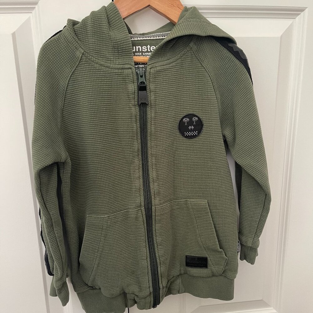 Munster Olive Green Zip Sweatshirt